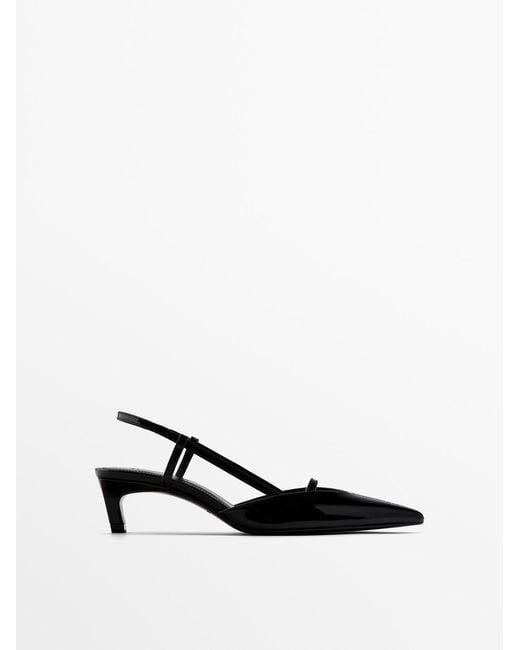 MASSIMO DUTTI White Backless Heeled Shoes