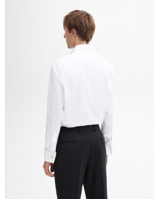 Camicia Slim Fit Con Doppio Polsino di MASSIMO DUTTI in White da Uomo