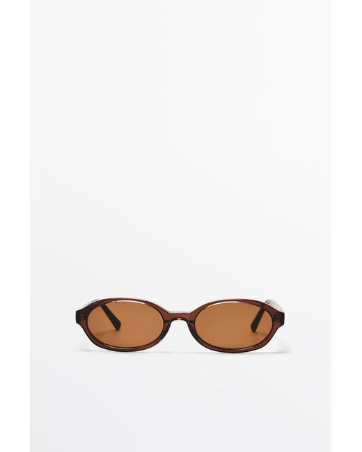 MASSIMO DUTTI White Round Sunglasses