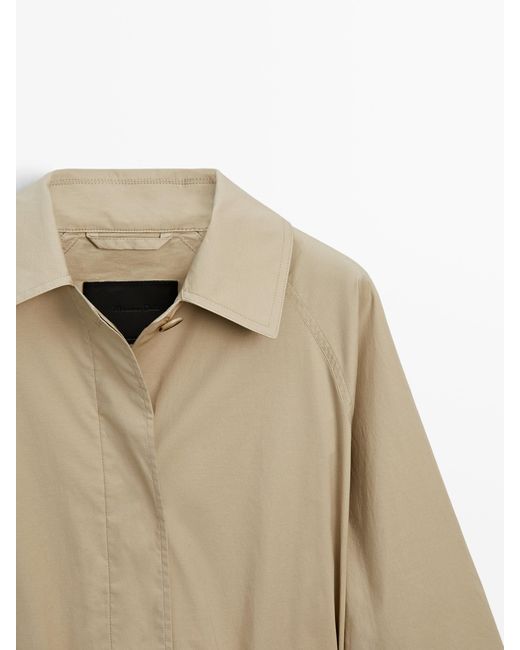 MASSIMO DUTTI Natural Trench Coat With Vents