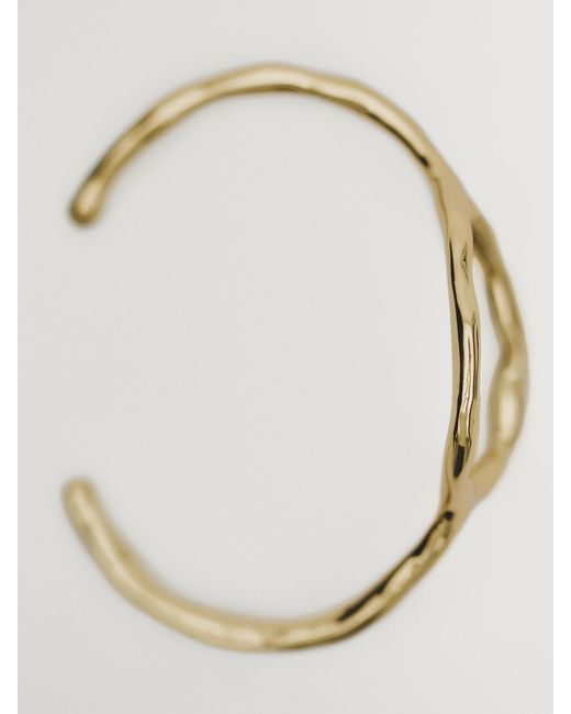 MASSIMO DUTTI White Open Bracelet With Textured Detail