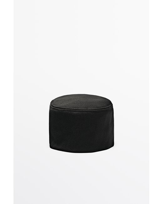 MASSIMO DUTTI Black Wool Blend Cap