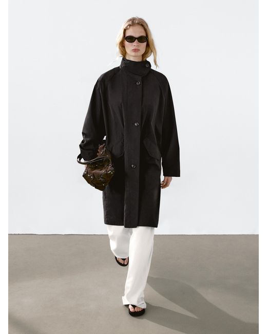 MASSIMO DUTTI White Oversize Flowing Trench Coat