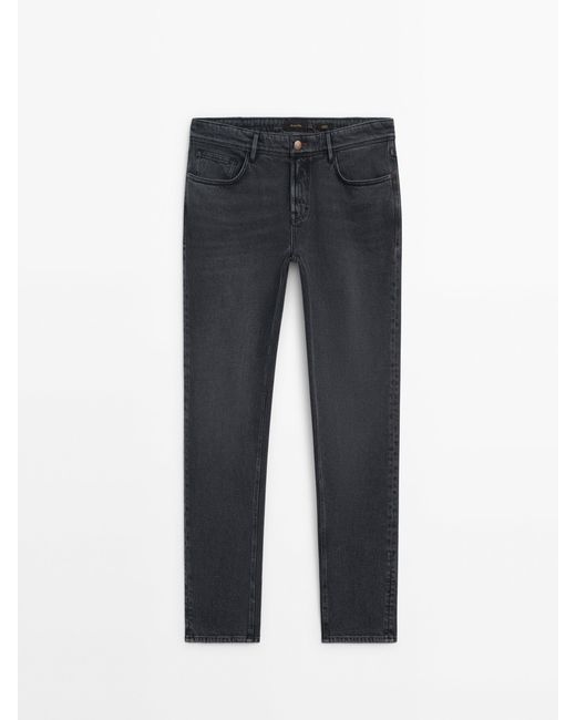 MASSIMO DUTTI Gray Tapered Fit Jeans for men