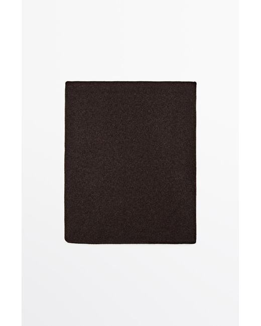 MASSIMO DUTTI Black 100% Cashmere Scarf