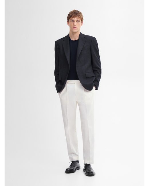 Blazer A Quadri 100% Lana di MASSIMO DUTTI in Black da Uomo