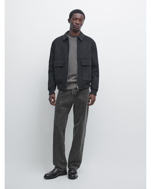 MASSIMO DUTTI Multicolor Wool Blend Jacket With Pockets for men