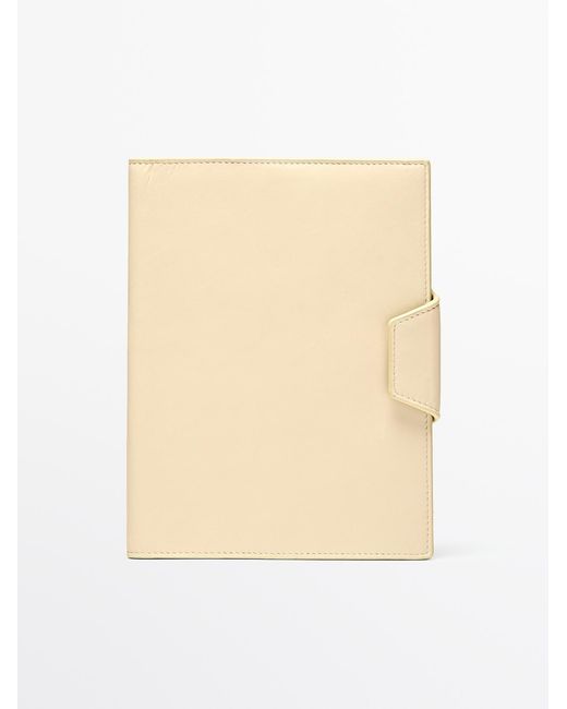 MASSIMO DUTTI Natural Nappa Leather Notebook Cover