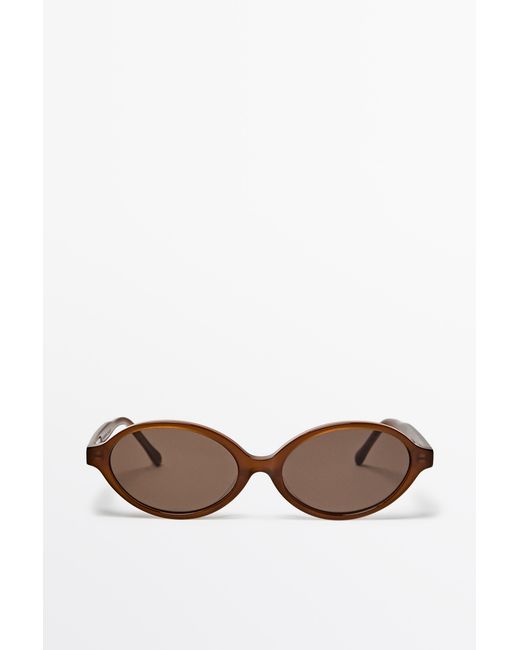 MASSIMO DUTTI Brown Round Sunglasses