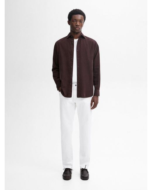 MASSIMO DUTTI Regular-Fit-Hemd Aus Microcord in Red für Herren
