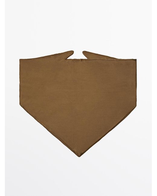 MASSIMO DUTTI Gewatteerde 100% Zijden Bandana in het Natural