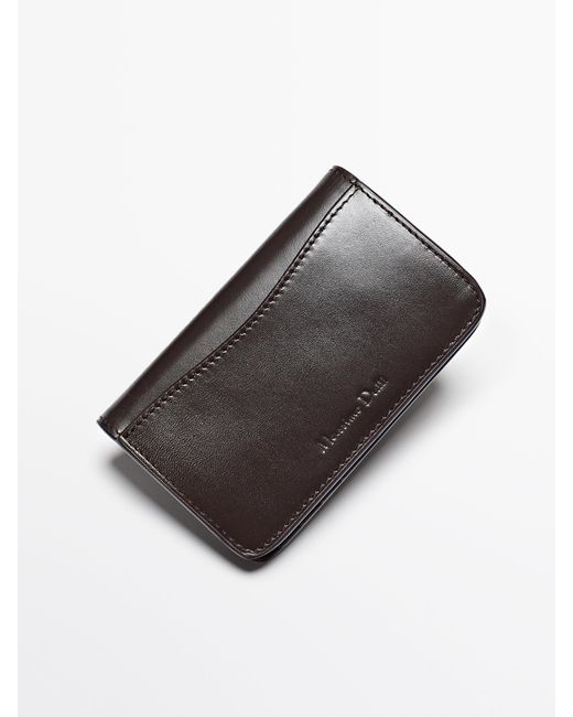 MASSIMO DUTTI Black Nappa Leather Wallet