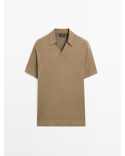 MASSIMO DUTTI Katoenen Tricot Polo Met Korte Mouw in het Multicolor voor heren