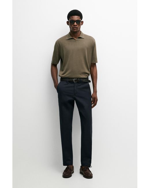 MASSIMO DUTTI Multicolor Cotton Blend Slim Fit Pants for men