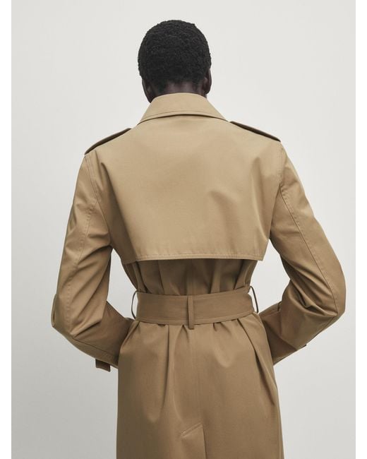 MASSIMO DUTTI Natural Trench Coat With Belt