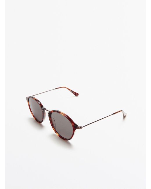 MASSIMO DUTTI Round Sunglasses With Metal Bridge for Men | Lyst