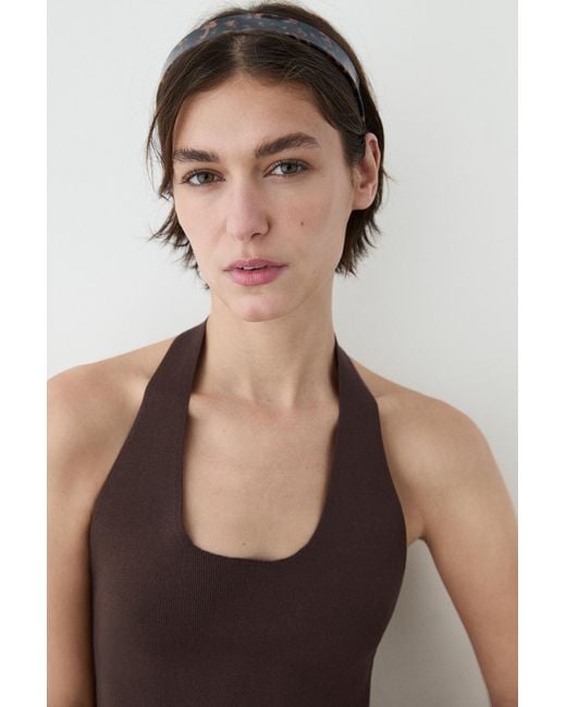 MASSIMO DUTTI Black Tortoiseshell-Effect Headband