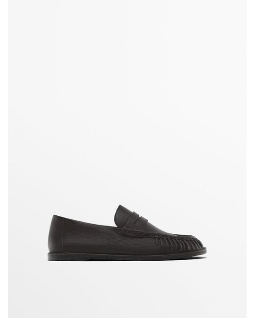MASSIMO DUTTI White Ledermokassins