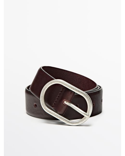 MASSIMO DUTTI Multicolor Oval Buckle Belt