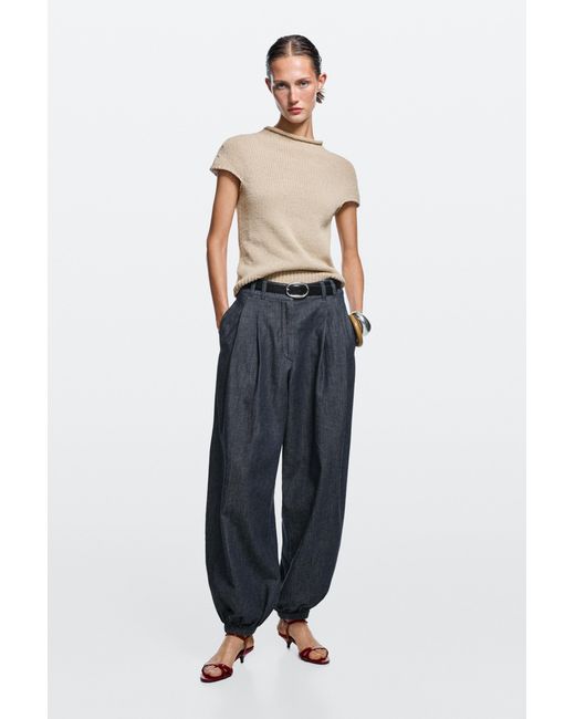 MASSIMO DUTTI Blue Balloon Fit Denim