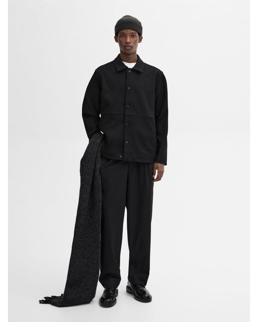 Cardigan Con Bottoni Misto Lana di MASSIMO DUTTI in Black da Uomo