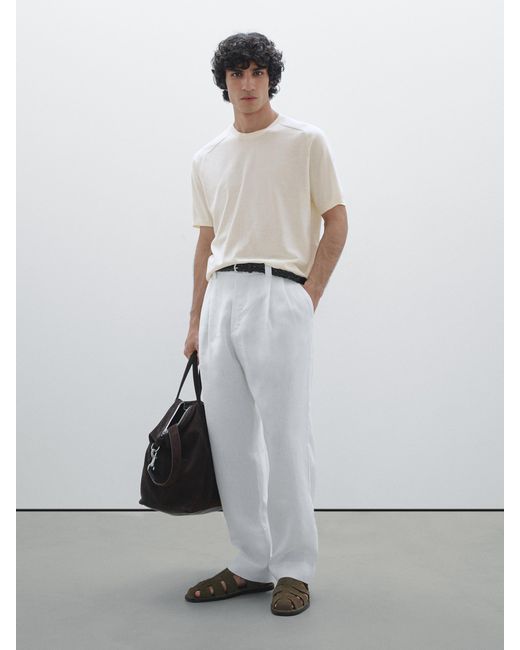 Jersey Punto 100% Algodón MASSIMO DUTTI de hombre de color White