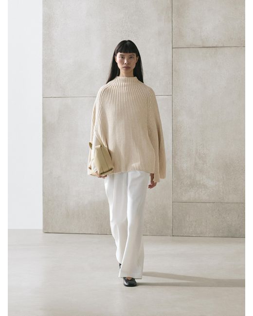 MASSIMO DUTTI Brown Knit Cape With Split Detail