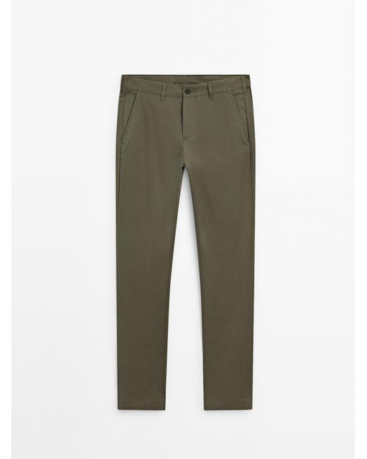 MASSIMO DUTTI Slim-Fit-Hose Mit Baumwolle in Green für Herren