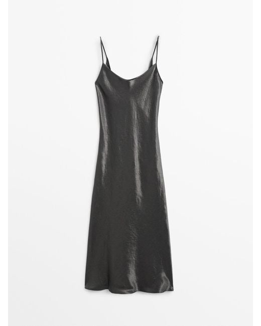 MASSIMO DUTTI Natural Flowing Camisole Midi Dress