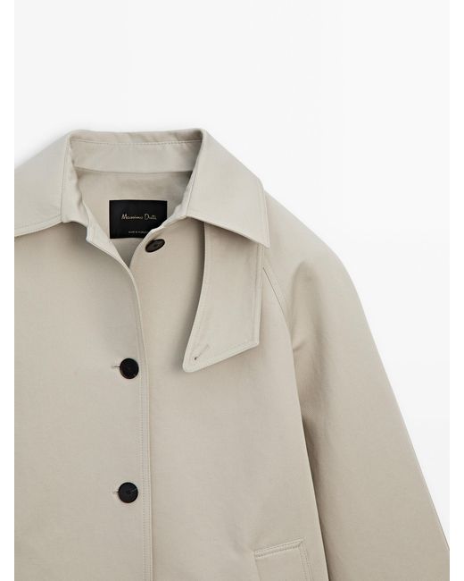 Massimo Dutti 2 Layer Trench Coat In Natural Lyst