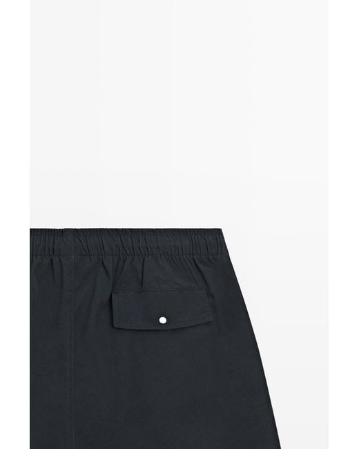 MASSIMO DUTTI Blue Plain Swimming Trunks for men