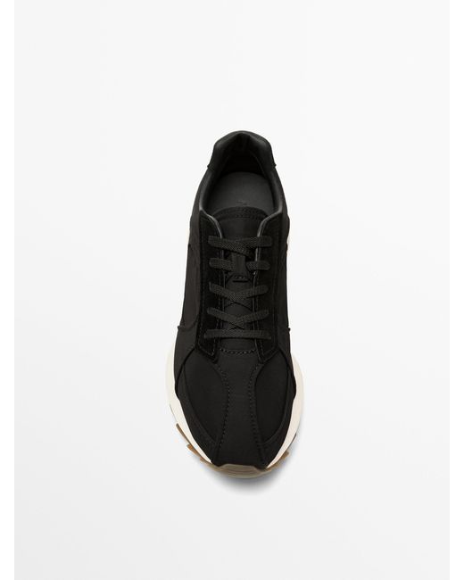 MASSIMO DUTTI Black Fabric Sneakers