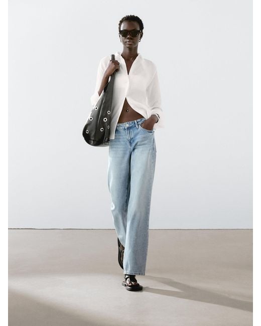 Jean Straight Taille Basse MASSIMO DUTTI en coloris Multicolor