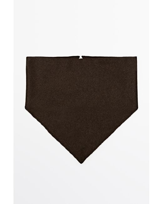 MASSIMO DUTTI Brown 100% Cashmere Bandana