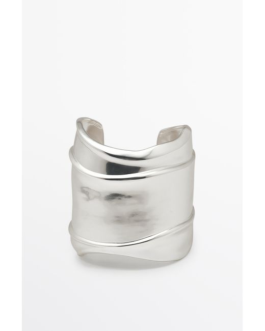 MASSIMO DUTTI White Wide Draped-Effect Bracelet