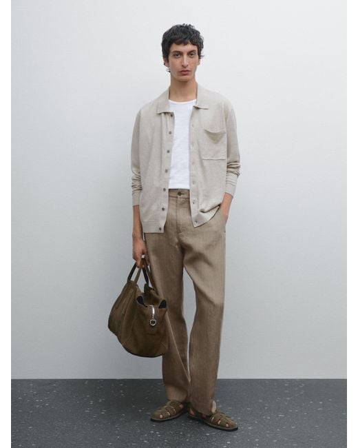 Cardigan Con Tasca di MASSIMO DUTTI in Gray da Uomo