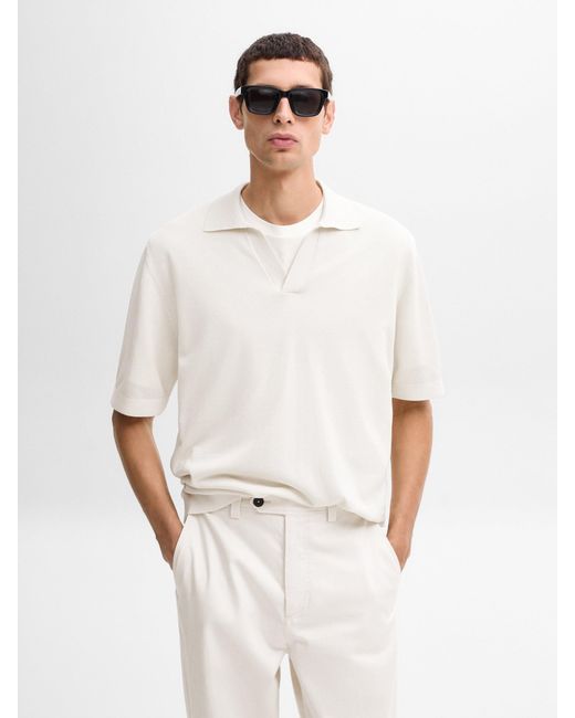 Polo Punto Manga Corta Studio MASSIMO DUTTI de hombre de color Blanco Lyst