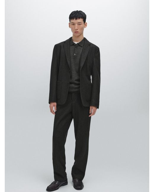 MASSIMO DUTTI Anzughose Aus Wollmischgewebe in Black für Herren