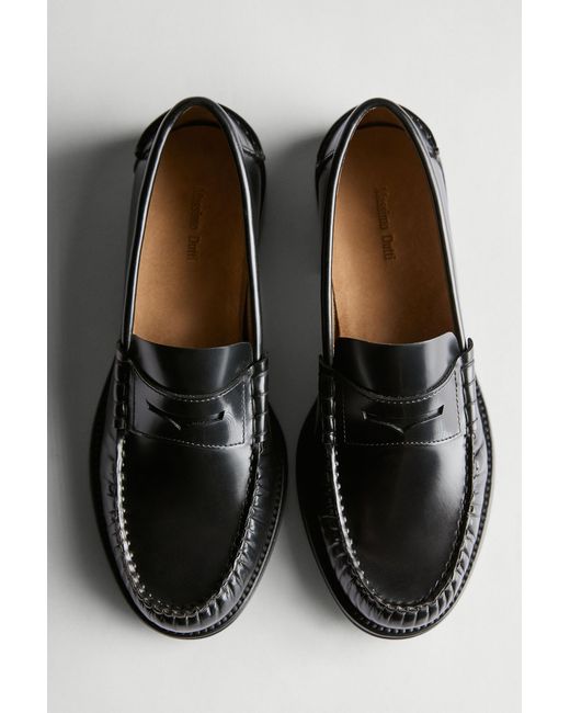 MASSIMO DUTTI Black Soft Leather Loafers