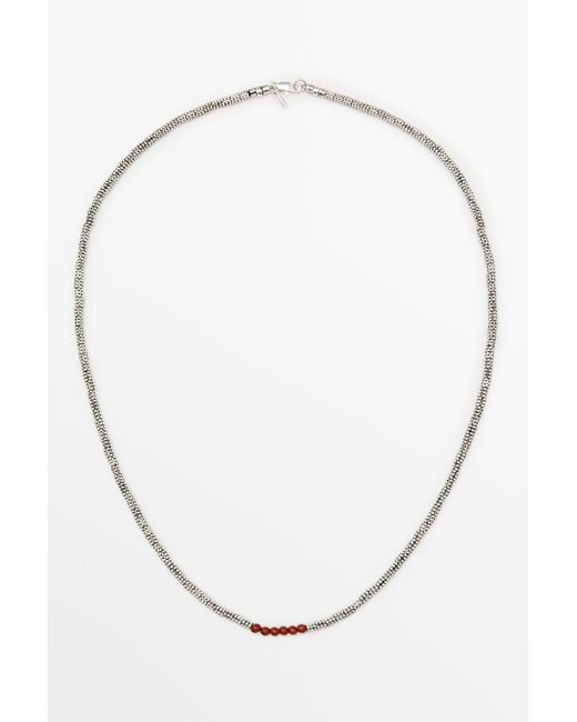 MASSIMO DUTTI White Beaded Detail Mixed Necklace