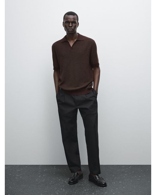 Polo Punto 100% Algodón MASSIMO DUTTI de hombre de color Brown