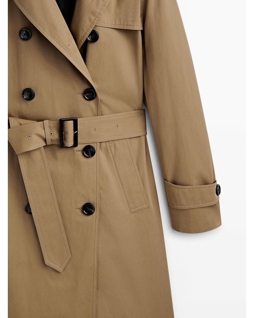 MASSIMO DUTTI Natural Trench Coat With Belt