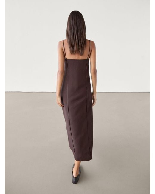 massimo dutti brown slip dress Silk maxi dress Massimo Dutti Brown size XS International in Silk