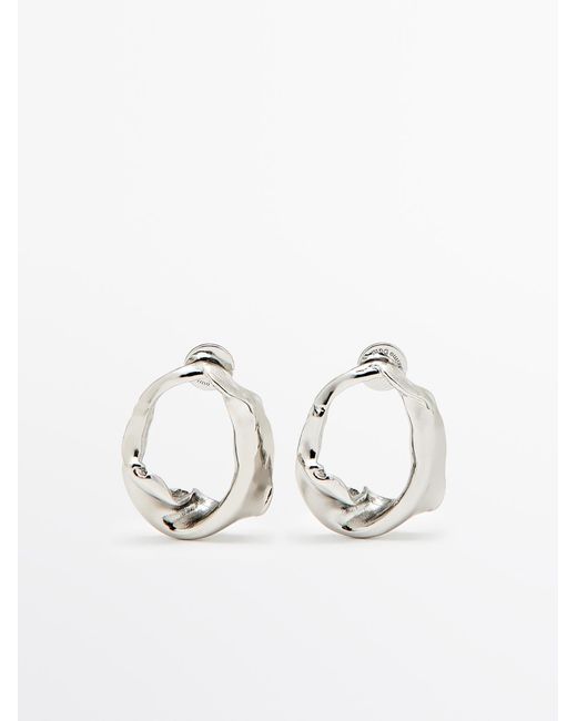 Boucles D'Oreilles Irrégulières MASSIMO DUTTI en coloris White
