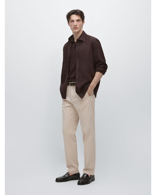 MASSIMO DUTTI Natural Cotton Blend Jogger Fit Trousers for men