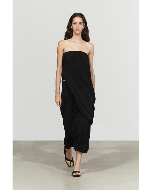 MASSIMO DUTTI Black Flowing Balloon Skirt