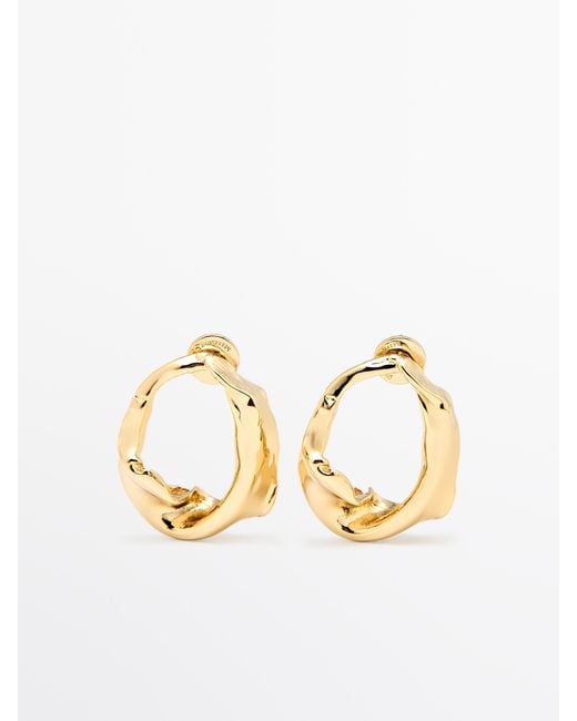 MASSIMO DUTTI Metallic Irregular Earrings