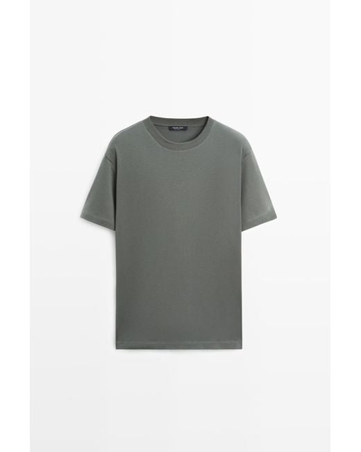 MASSIMO DUTTI Gray 100% Cotton Short Sleeve T-Shirt for men