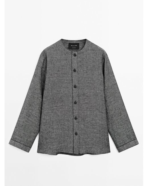 MASSIMO DUTTI 100% Linnen Deconstructed Jack in het Gray