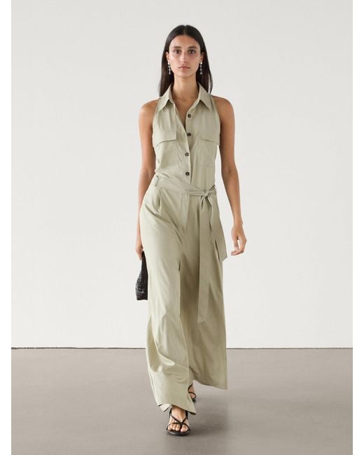 MASSIMO DUTTI Natural Flowing Trench Jumpsuit